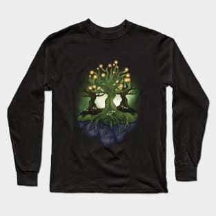 Illuminated Magical Tree in a Floating Island Long Sleeve T-Shirt
